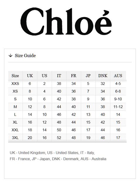 see by chloe size chart|chloe eboutique size chart.